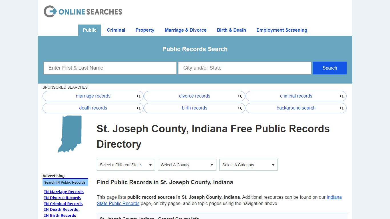 St. Joseph County, Indiana Public Records Directory