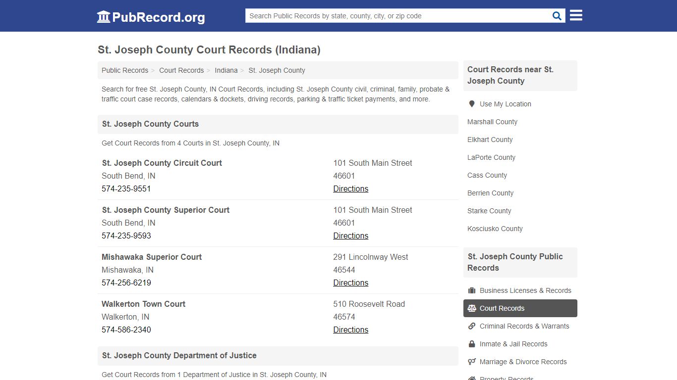 St. Joseph County Court Records (Indiana) - PubRecord.org